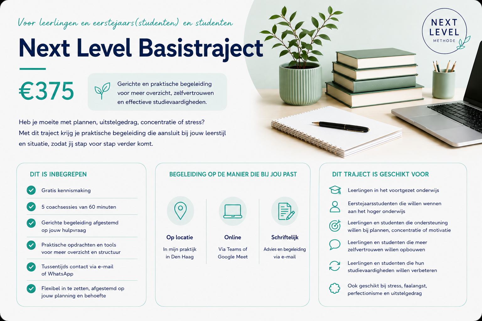 Next Level Basistraject: vijf coachsessies voor 375 euro