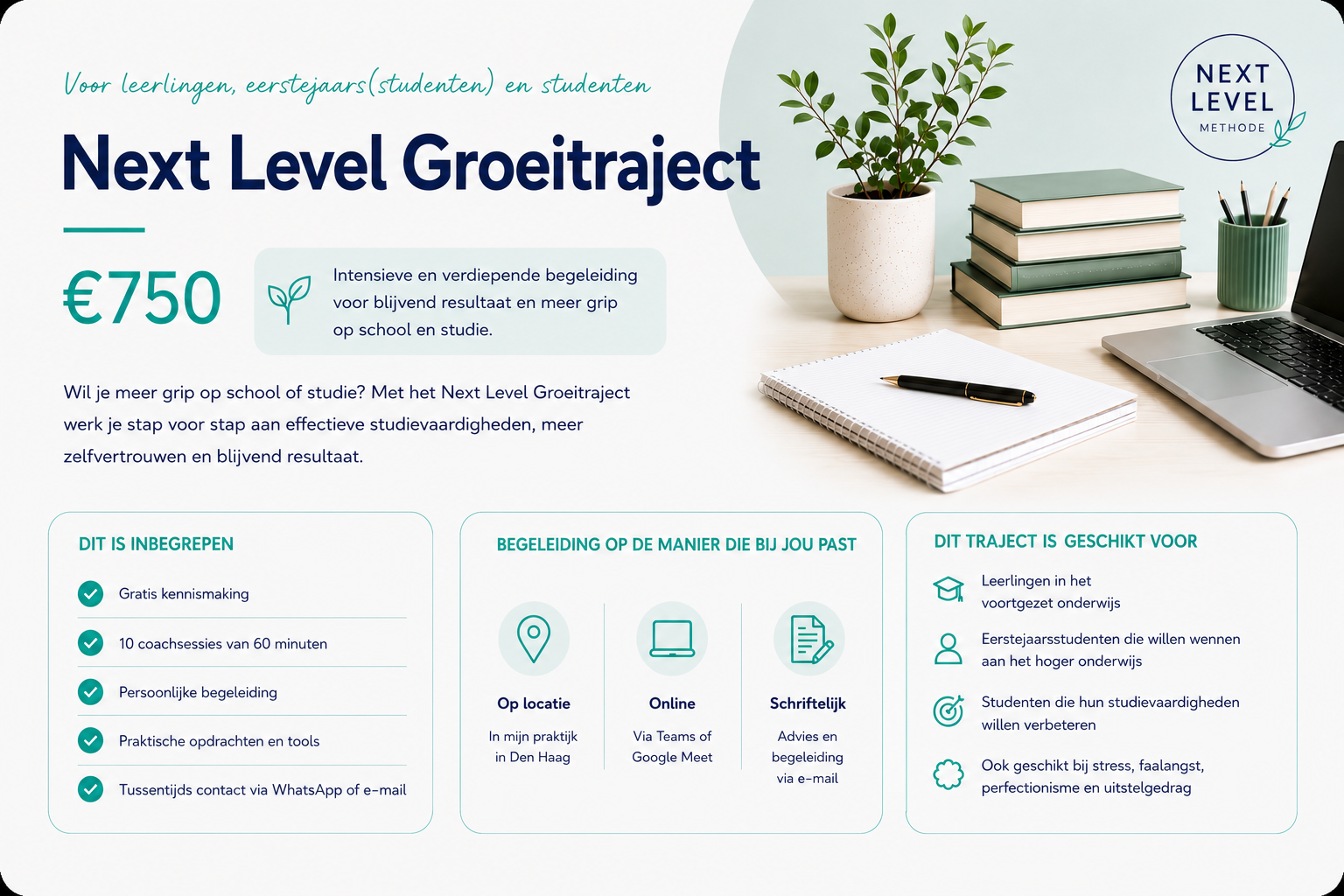 Next Level Groeitraject: tien coachsessies voor 750 euro